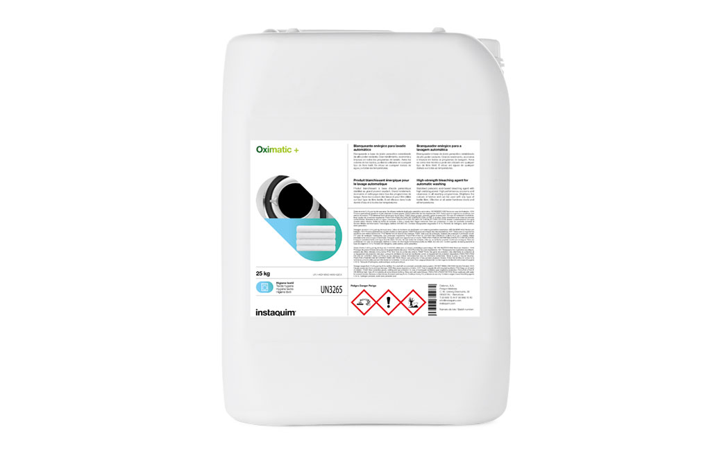 Oximatic +, Strong bleaching agent for all types of laundry.
