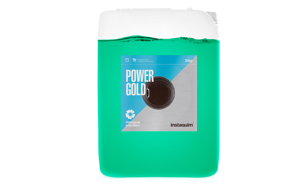Power Gold, Detergente enzimático líquido para lavandarias de auto-serviço.